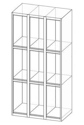 Boxová skříňka devítidveřová XS99-18 - 4