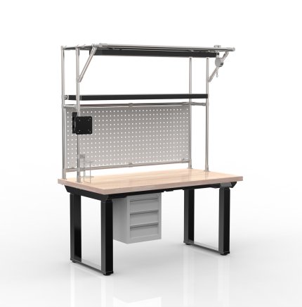 Elektricky výškově stavitelný stůl s kontejnerem se třemi zásuvkami 24111935