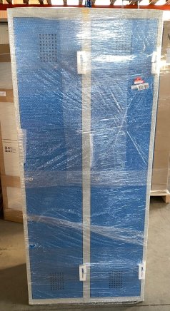 Kovová šatní skříňka dvoudveřová XS82-18 RAL 7035/5012 - 5