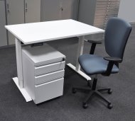 Kancelářský psací stůl se židlí a kontejnerem EO14_HDT_Matrix