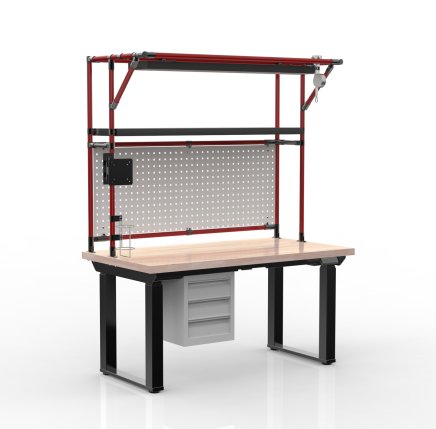 Elektricky výškově stavitelný stůl s kontejnerem se třemi zásuvkami 24111935