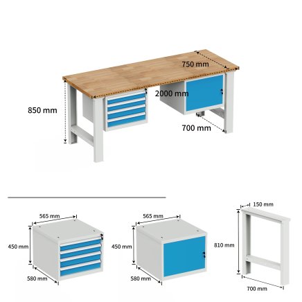 Dílenský pracovní stůl EN_2024D - 2