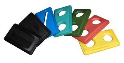 Víko na odpadkový koš EcoSort na plasty - barva červená - 1