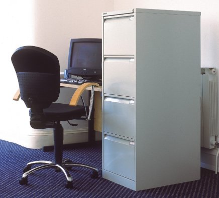 Kartotéka A4 kovová čtyřzásuvková Bisley BS4E/A4 - set s dělícími příčkami - 9