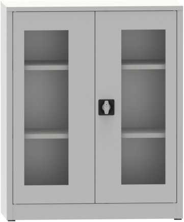 Spisová skříň kovová s prosklenými dveřmi plexisklem C2973H2
