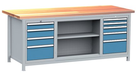 Dílenský stůl s kontejnery, set DPJ 204