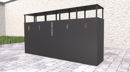 Venkovní koš se stříškou na tříděný odpad  Steel VI - 3