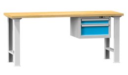 Dílenské stoly série B, šířka 2500, hloubka 700 nebo 800, výška 880 nebo 890 mm (6 modelů)