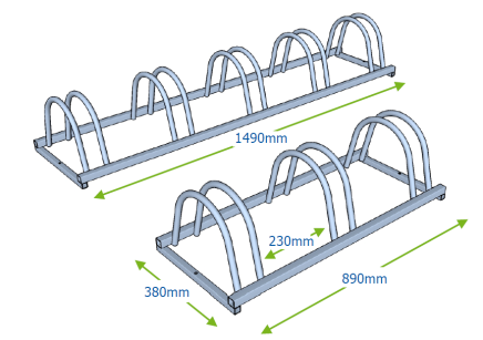 Oboustranný stojan na kola pro 3 stání - 2