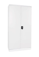Plechová policová skříň s naloženými dveřmi C02 bílá