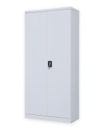 Plechová policová skříň s naloženými dveřmi C02 šedá