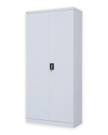 Plechová policová skříň s naloženými dveřmi C02 šedá