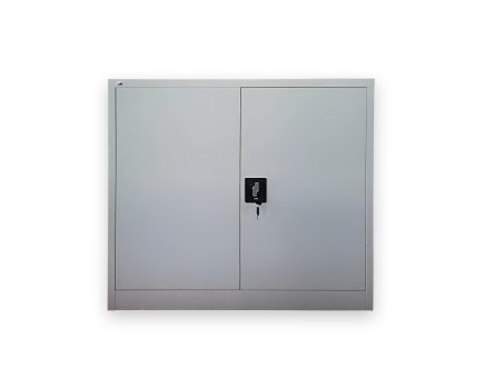 Plechová policová skříň s vloženými dveřmi C01B šedá - 1