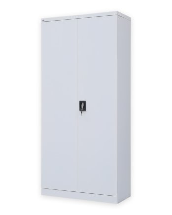Plechová policová skříň s naloženými dveřmi C02 šedá