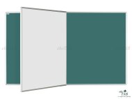 Dvoudílná tabule pro popis fixem i křídou - PIVOT KB+KZ  (4 modely)