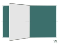 Dvoudílná tabule pro popis fixem i křídou - PIVOT KB+KZ  (4 modely)