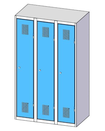 Kovová šatní skříňka třídveřová XS93-15 - 3