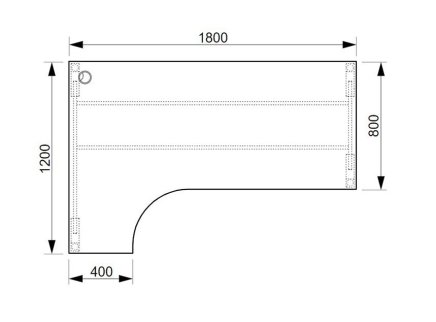 Kancelářský stůl Ergo levý Hobis UEA 1800P - 2