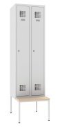 Šatní skříň kovová Sum 320 W s lavičkou P321 W