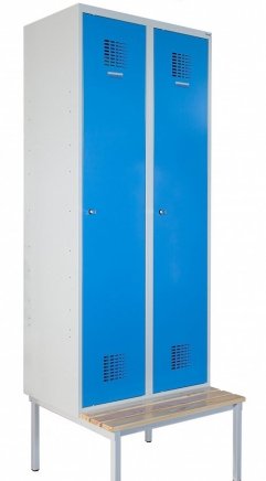 Šatní skříň kovová Sum 320 W s lavičkou P321 W - 2
