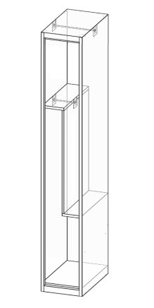 Šatní skříňka dělená XS32-18Z - 4