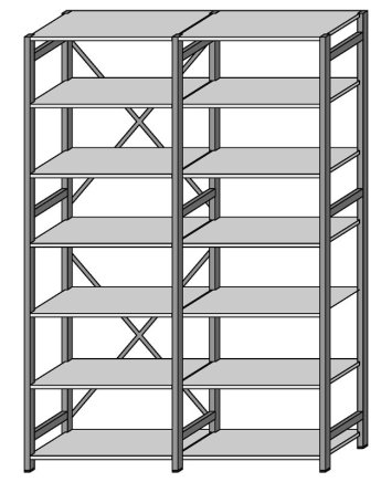 Přístavný regál CLIP pozink typ 1567 - 4