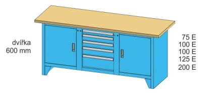 Dílenský stůl PS 2-2 - 2