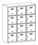 Šatní skříň kovová se sníženou výškou MSum 434S šířka 1200 mm
