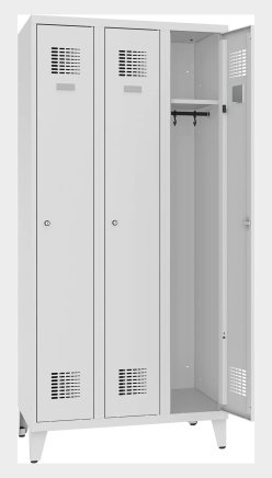 Šatní skříň kovová na nohách Sum 331 W šířka 900 mm