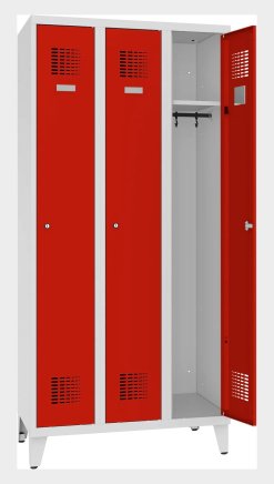 Šatní skříň kovová na nohách Sum 331 W šířka 900 mm - 3