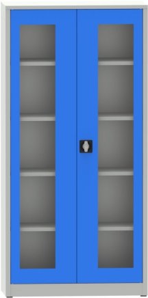 Spisová skříň kovová s prosklenými dveřmi plexisklem C2975H2