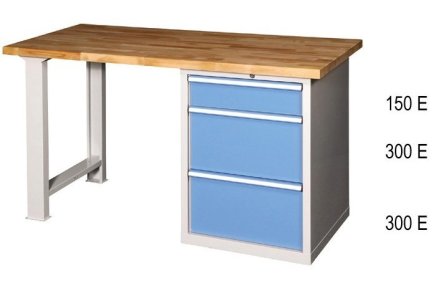 Dílenské stoly série E, šířka 2500, hloubka 700 nebo 800, výška 880 nebo 890 mm (6 modelů) - 2