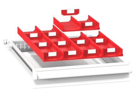 Plastové dělení zásuvek ZL 19 x 27D