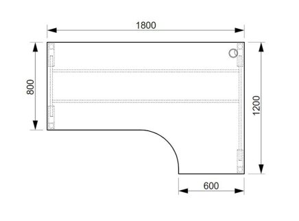 Kancelářský stůl Ergo levý Hobis UEA 180060L - 2