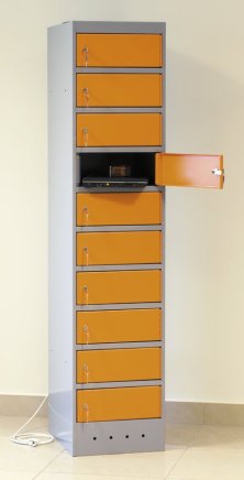 Skříňka na notebooky SZNL 4110 - 10 oddělení se zásuvkami a USB A+C - 8