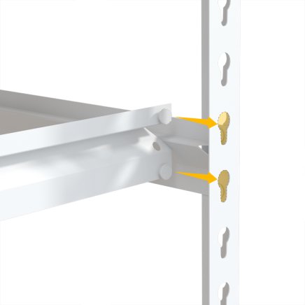 Kovový bezšroubový policový regál REGM_12050183_W - 4