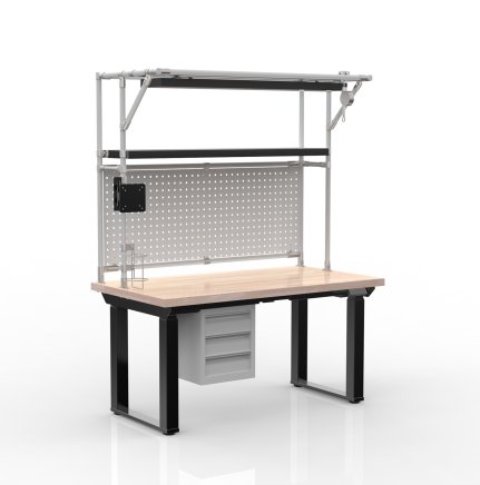 Elektricky výškově stavitelný stůl s kontejnerem se třemi zásuvkami 24111935