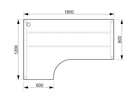 Kancelářský pracovní stůl Hobis Ergo UEO180060P - 2