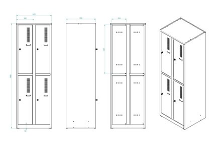 Šatní skříňka s dělenými dveřmi A82324W.2.B5.2.4 - 3