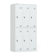 Šatní skříň kovová šestioddílová s cylindrickým zámkem