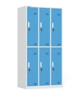 Šatní skříň kovová šestioddílová s cylindrickým zámkem