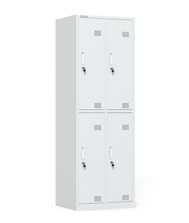 Šatní skříň kovová čtyřoddílová s cylindrickým zámkem