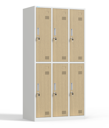 Šatní skříň kovová šestioddílová s cylindrickým zámkem