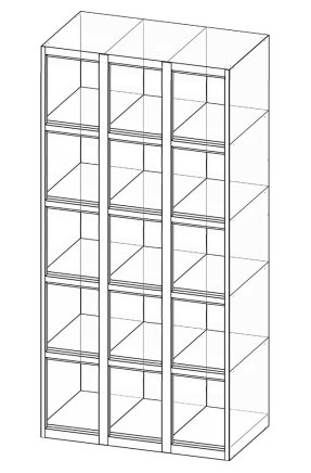 Boxová skříňka patnáctidveřová XS95-18 - 4