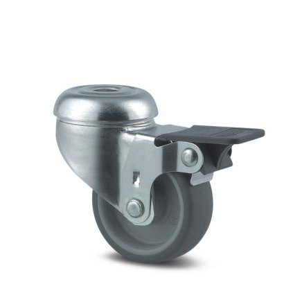 Přístrojové kolo šedé s brzdou, otvor pro čep, střed nýtován