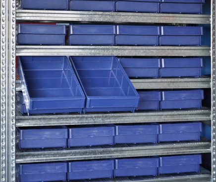 Regál s přepravkami 100 x 230 x 400 mm - 44 ks - 3