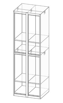 Šatní skříňka dělená XS54-18 - 4