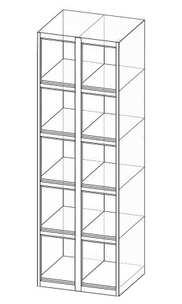 Boxová skříňka desetidveřová XS60-18 - 4
