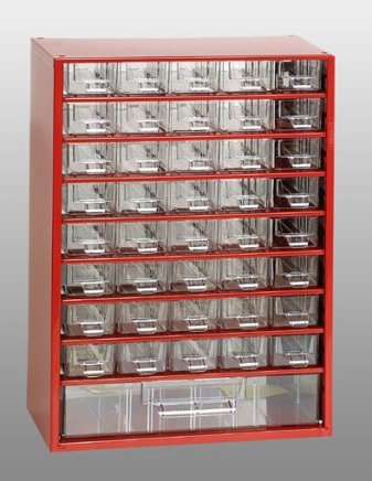 Závěsná ukládací skříňka se zásuvkami 6703 červená