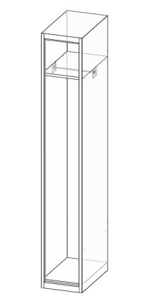 Kovová šatní skříňka jednodveřová XS41-18 - 3